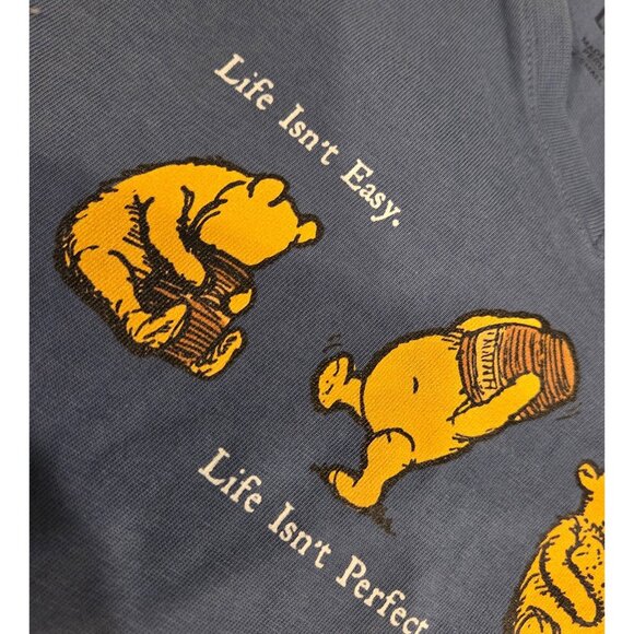 Life is Good Size XS Winnie the Pooh Life Isn't Easy Blue Crusher Tee - Picture 7 of 14